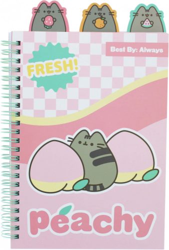 Pusheen cicás spirál notesz, jegyzetfüzet A/5, vonalas, Pusheen Fruits