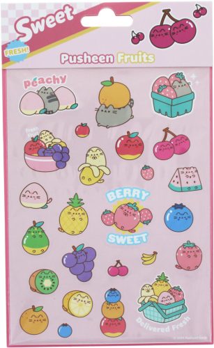 Pusheen cicás matrica, 25 db/ív, Pusheen Fruits