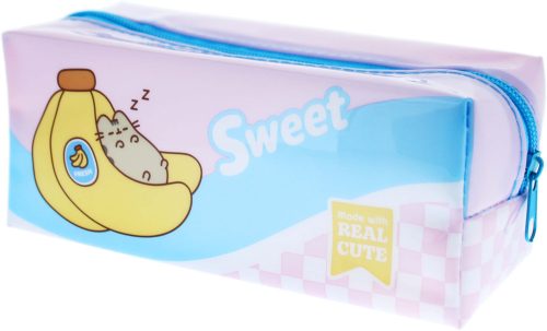 Pusheen cicás tolltartó, belefobálós, szögletes, műanyag, Pusheen Fruits