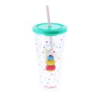 Pusheen cicás pohár szívószállal, 650 ml, Pusheen Fruits