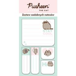   Pusheen cicás jegyzettömb-, jelölőcímke készlet, 5 db-os, mini