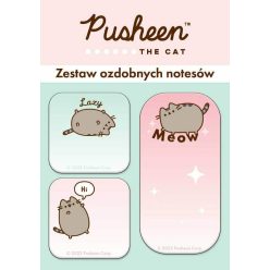   Pusheen cicás jegyzettömb-, jelölőcímke készlet, 3 db-os, mini