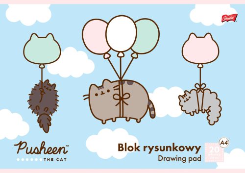 Pusheen cicás vázlatfüzet, A/4, 20 lapos