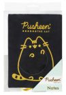 Pusheen cicás napló plüss borítóval, A/5, 96 lapos, vonalas, fekete, Pusheen Gold