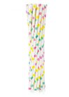 Színes Colorful Dots papír szívószál 12 db-os