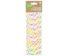 Színes Colorful Dots papír szívószál 12 db-os