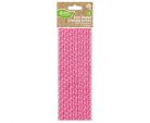 Rózsaszín Pink Dots papír szívószál 12 db-os