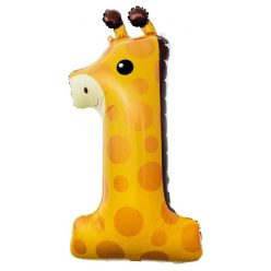 Zsiráf 1-es Giraffe szám fólia lufi 80 cm