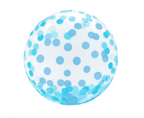 Blue Dots Aqua gömb fólia lufi 46 cm