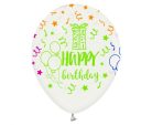 Happy Birthday Colorful léggömb, lufi 5 db-os 12 inch (30cm)