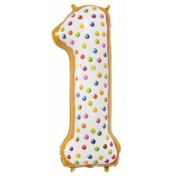 Süti mintás 1-es Cookie szám fólia lufi 78 cm