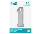 Ezüst 1-es Silver szám fólia lufi 76 cm