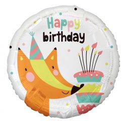 Róka Happy Birthday Fox fólia lufi 36 cm