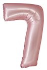 Rózsaszín 7-es Light Pink Mat szám fólia lufi 76 cm