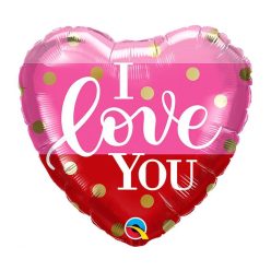 I Love You Dots fólia lufi 46 cm