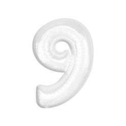 Fehér B&C White 9-es szám fólia lufi 92 cm
