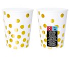 Pöttyös Gold Dots White papír pohár 6 db-os 270 ml