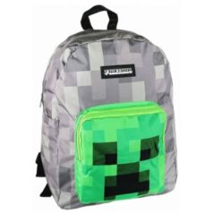   Minecraft hátizsák, 2 rekeszes, 40x30x14cm, szürke-zöld, Creeper, Astra