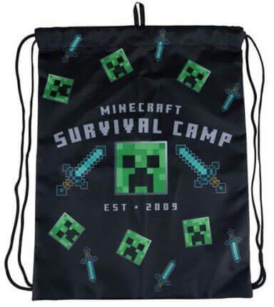 Minecraft tornazsák 44x33cm, Creeper, fekete, Astra
