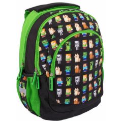   Minecraft iskolai hátizsák, iskolatáska, 3 rekeszes, 39x28x15cm, Multi Characters, Astra