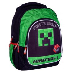   Minecraft hátizsák, iskolatáska, 3 rekeszes, 42x30x19cm, Time to Mine, Creeper, Astra