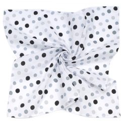   MTT Nagy textil pelenka (120x120) - Fehér alapon fekete és szürke pöttyök