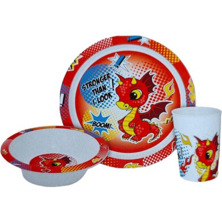 Dragon, Sárkány BOOM étkészlet, micro műanyag szett Dobozban