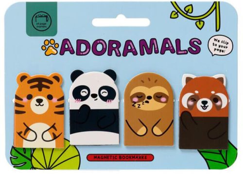Édes állatok mágneses könyvjelző, 4 db/csomag, vadon állatai