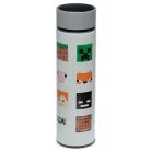 Minecraft mintás rozsdamentes acél thermo palack, digitális hőmérővel, 450 ml, Minecraft Skinek