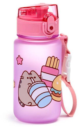 Pusheen cicás kulacs, 350ml, ínyenc Pusheen macska, rózsaszín