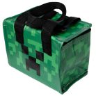 Minecraft mintás uzsonnás táska, hűtőtáska, 20x17x13cm, Minecraft Creeper, zöld