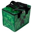 Minecraft mintás uzsonnás táska, hűtőtáska, 20x17x13cm, Minecraft Creeper, zöld