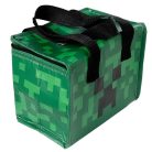 Minecraft mintás uzsonnás táska, hűtőtáska, 20x17x13cm, Minecraft Creeper, zöld