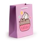 Pusheen cicás ajándéktáska, 23x17x9cm, közepes, muffin