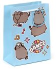 Pusheen cicás ajándéktáska, 23x17x9cm, közepes, Dance, kék