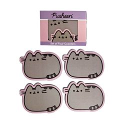 Pusheen cicás poháralátét szett, 4 db, parafa