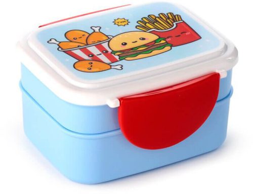 Foodiemals ételhordó, uzsonnás doboz szett, evőeszközökkel