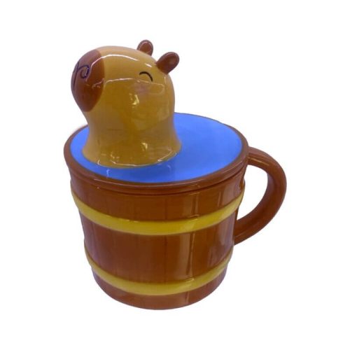 Kapibara bögre fedéllel, kerámia, 370ml