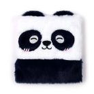 Pandás napló, 16x15cm, plüss borítóval, vonalas, Susu, a panda