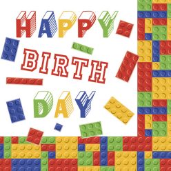 Happy Birthday Blocks szalvéta 20 db-os 33x33 cm