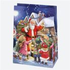 Karácsony Toyland papír ajándéktasak, ajándékzacskó 23x32x11 cm