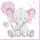 Baby elefánt Pink Balloon szalvéta 20 db-os 33x33 cm