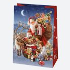 Karácsony Gift Giving papír ajándéktasak, ajándékzacskó 23x32x11 cm