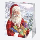 Karácsony Gift Giving papír ajándéktasak, ajándékzacskó 15,5x15,5x8 cm