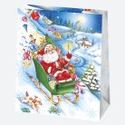 Karácsony Toyland papír ajándéktasak, ajándékzacskó 19x23x10,5 cm