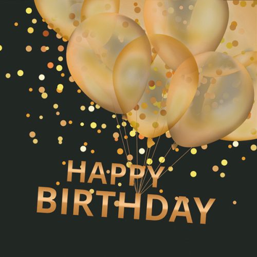 Happy Birthday Gold Balloons szalvéta 20 db-os 33x33 cm