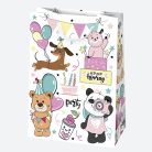 Színes Party papír ajándéktasak, ajándékzacskó 23x32x11 cm