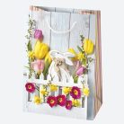 Húsvét Flowers papír ajándéktasak, ajándékzacskó 23x32x11 cm