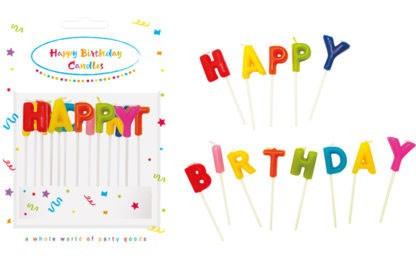 Happy Birthday tortagyertya, gyertya szett
