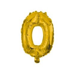Gold, Arany 0-ás szám fólia lufi 10 cm